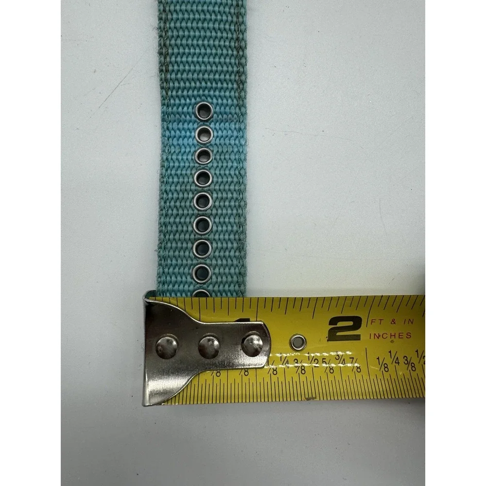 Diesel DZ-2117 Stainless Steel Watch Blue Dial Turquoise Nylon Strap 5 Bar